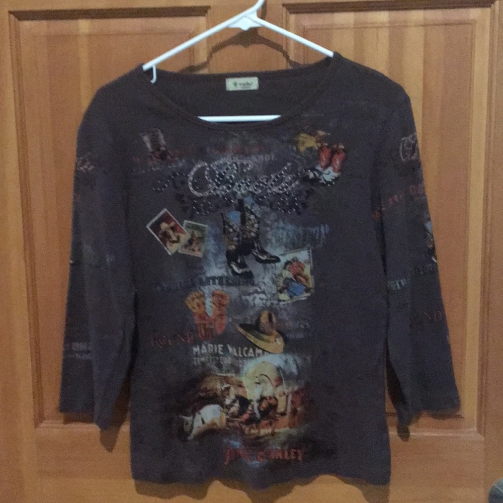 Cactus brand country 3/4 sleeve shirt